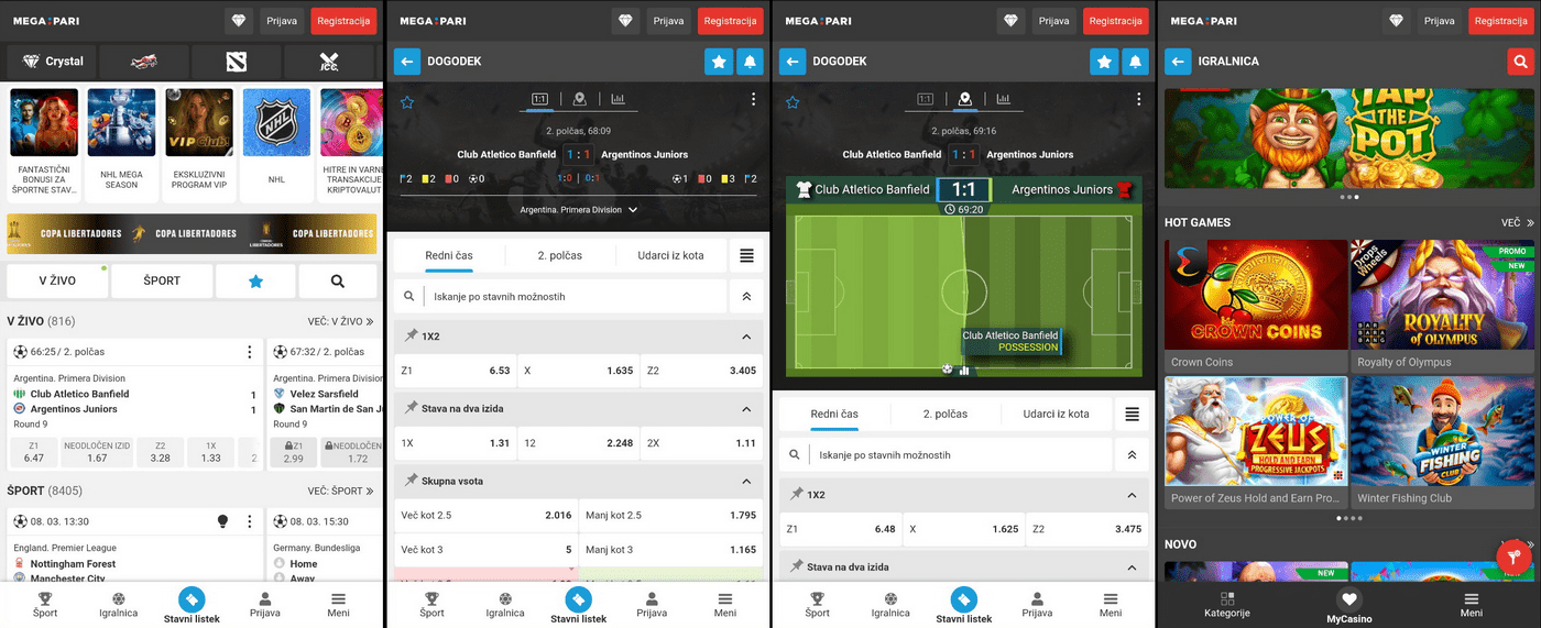 Stave Megapari prek mobilnega telefona